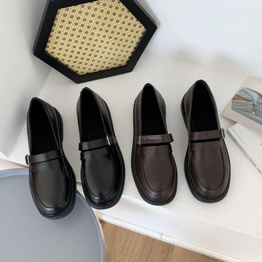 Damen elegante Mokassins mit modischem Schnallenakzent EB