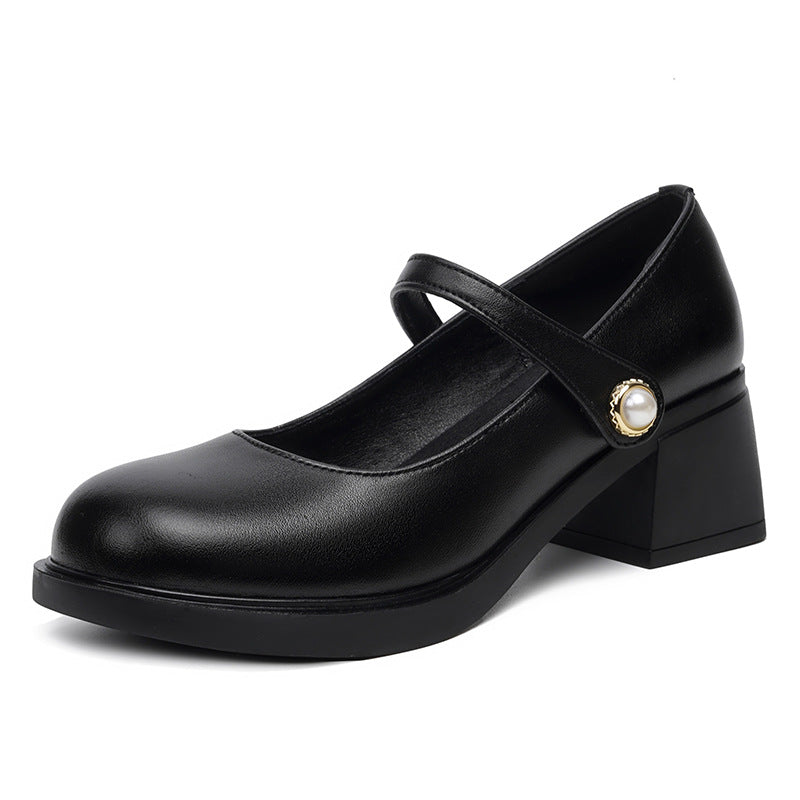 Damen Pumps mit eleganter Riemchenverzierung und bequemem Blockabsatz EB