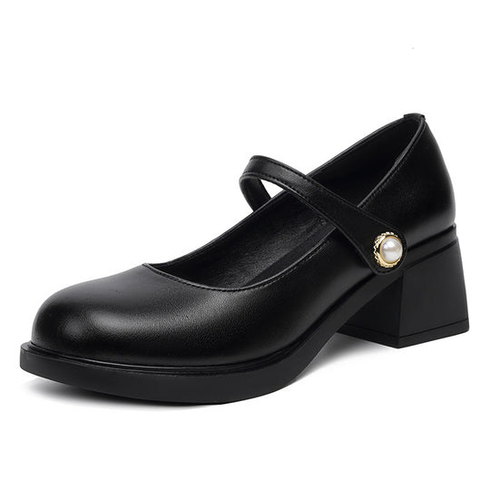 Damen Pumps mit eleganter Riemchenverzierung und bequemem Blockabsatz EB