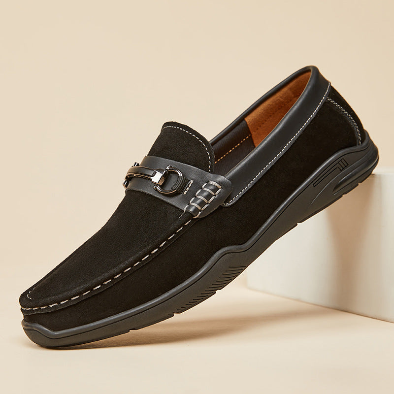Herren Elegante Mokassins mit hochwertigem Wildleder und dezenter Schnalle EB