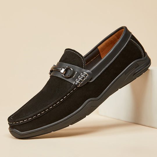 Herren Elegante Mokassins mit hochwertigem Wildleder und dezenter Schnalle EB