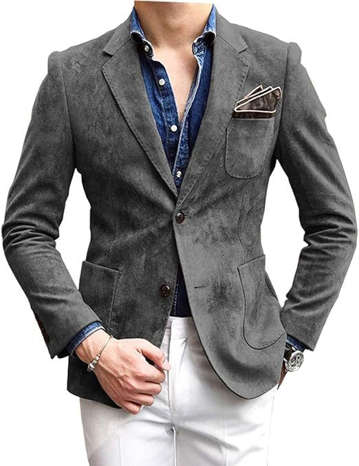Herren eleganter Samtblazer mit modernem Schnitt und edlen Details EB