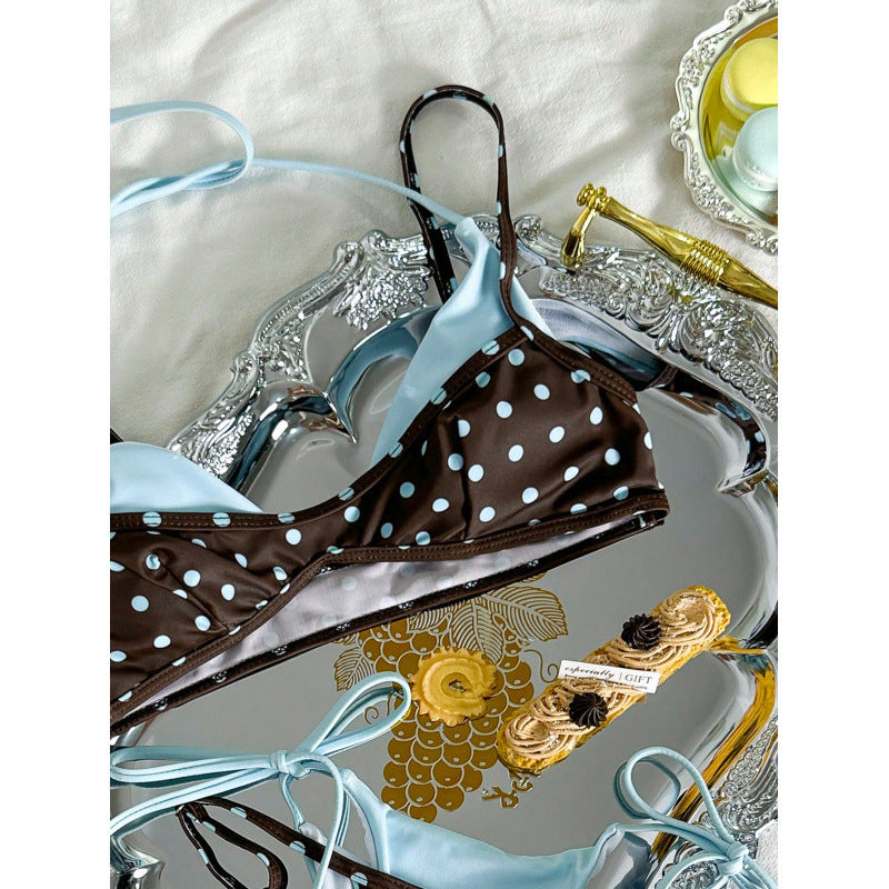 Damen Bikini-Set mit modischem Punktedesign und verstellbaren Trägern EB