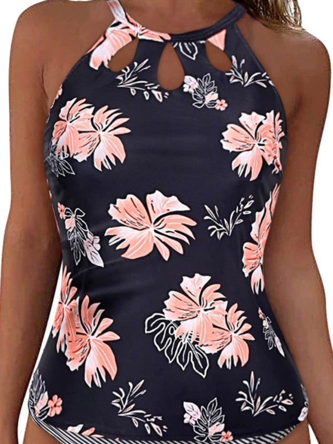 Damen Sportliches Tankini-Oberteil mit modischem Rundhalsausschnitt und Cut-Outs EB