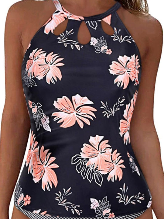 Damen Sportliches Tankini-Oberteil mit modischem Rundhalsausschnitt und Cut-Outs EB