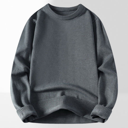 Damen bequemer und eleganter Rundhalsausschnitt Pullover EB