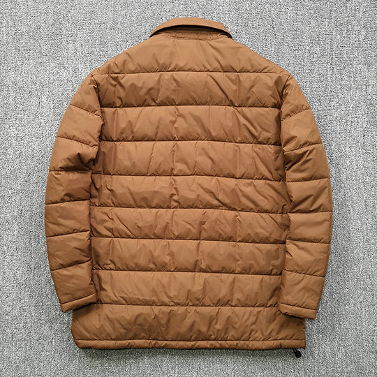 Herren gesteppte Overshirt-Jacke mit praktischen Klappentaschen und robustem Kragen Hedi-Mode