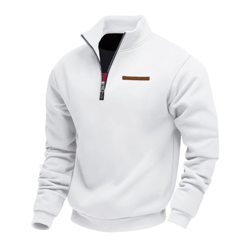 Herren nan komfortabler Halbzip Fleecepullover mit Stehkragen und elastischen Bündchen EB