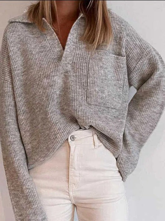 Damen lässiger Strickpullover EB