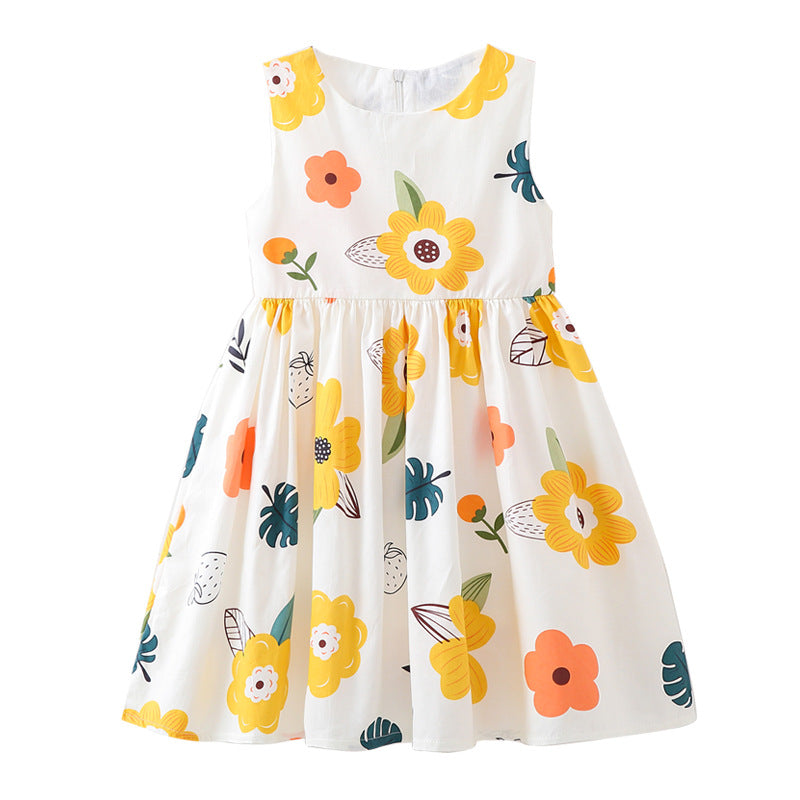 Mädchen Sommerkleid mit buntem Punkten-Design EB
