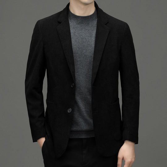 Herren Cord-Sakko Slim-Fit mit Reverskragen und aufgesetzten Taschen EB