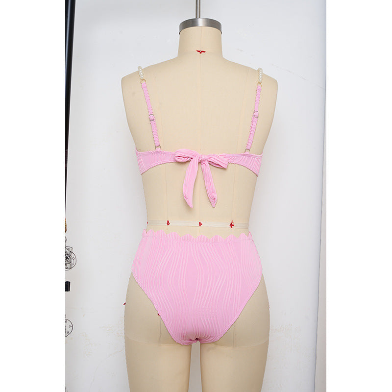 Damen Push-Up-Bikini mit Raffung und eleganten Trägern EB