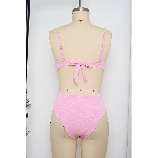 Damen Push-Up-Bikini mit Raffung und eleganten Trägern EB