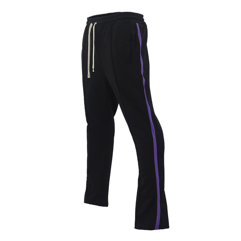 Herren Tapered-Trainingshose mit elastischem Bund, Kordelzug und seitlichen Kontraststreifen EB