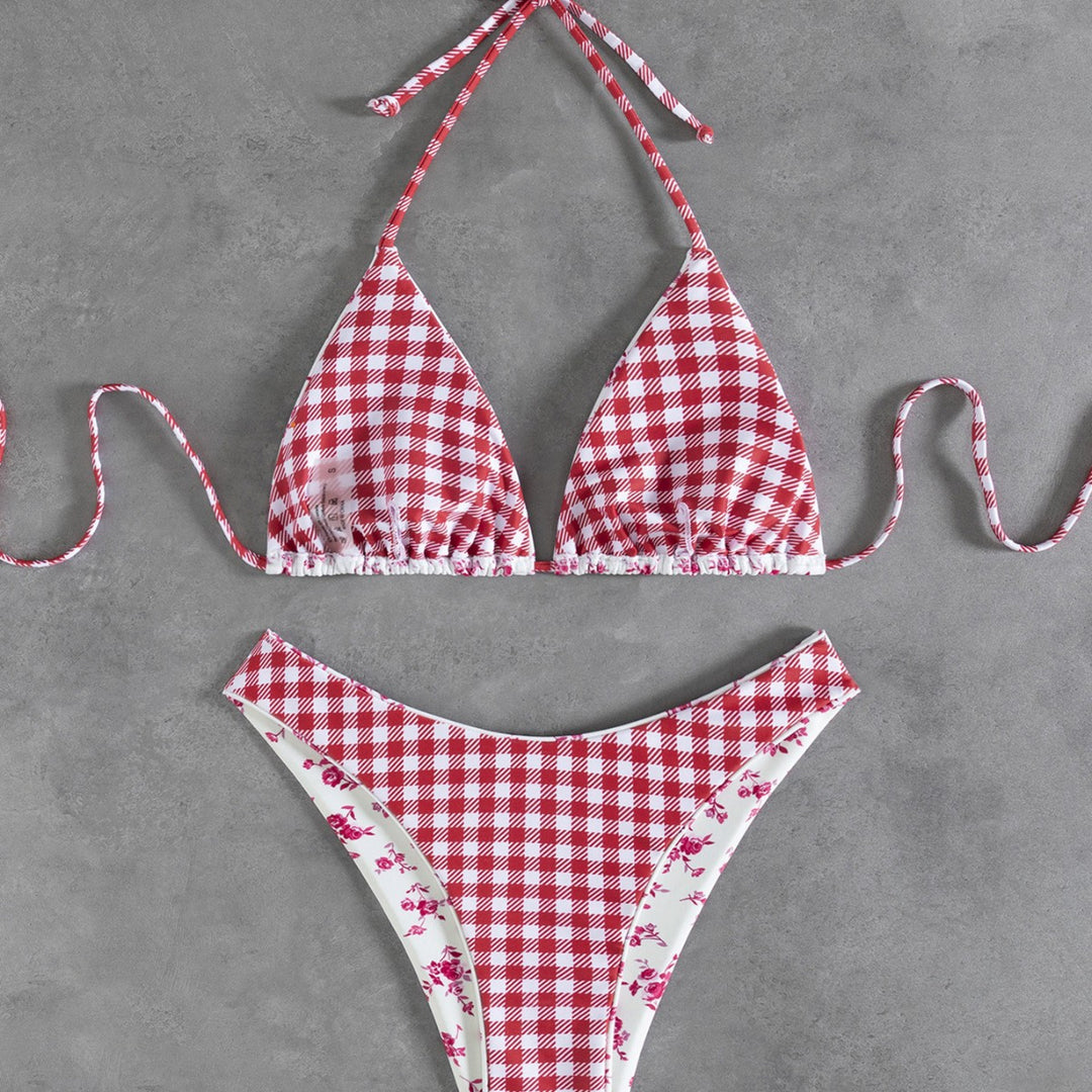 Damen Blumenmuster Bikini EB