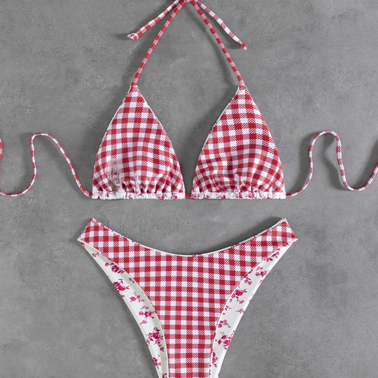 Damen Blumenmuster Bikini EB