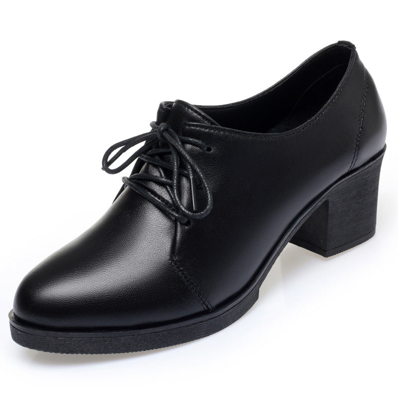 Damen Elegante Schnürschuhe mit bequemen Blockabsatz und modischem Obermaterial EB