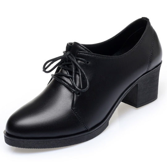 Damen Elegante Schnürschuhe mit bequemen Blockabsatz und modischem Obermaterial EB