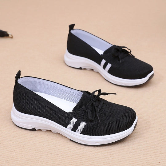 Damen Bequeme Slip-On Sneakers mit modischem Schleifendetail EB