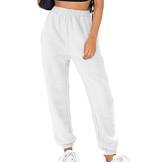 Damen Freizeit-Hose mit strukturiertem Stoff und elastischem Bund EB