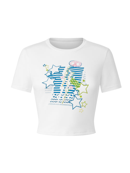 Damen T-Shirt mit lebhaftem Grafiken und einzigartigem Design EB