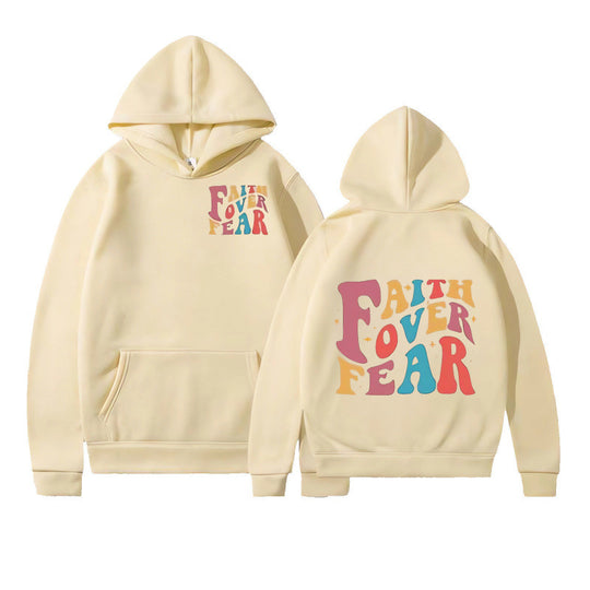Damen Kapuzenpullover mit kreativem Schriftzug und weichem Innenfleece EB