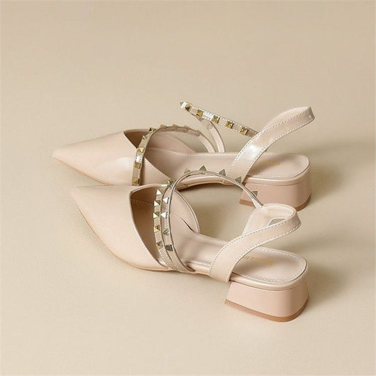 Damen elegante Slingback Ballerinas mit spitzem Design und modischen Nieten EB