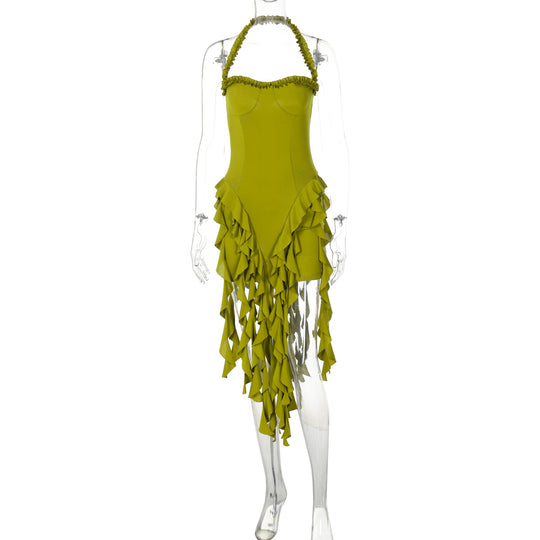 Damen Rüschenkleid mit tiefem Ausschnitt EB