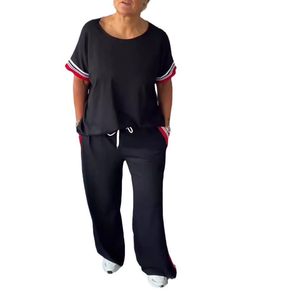 Damen Sportliches Lounge-Set mit Streifen Heidi-Mode