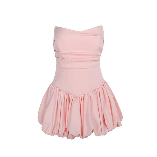 Damen Puffärmel Minikleid EB