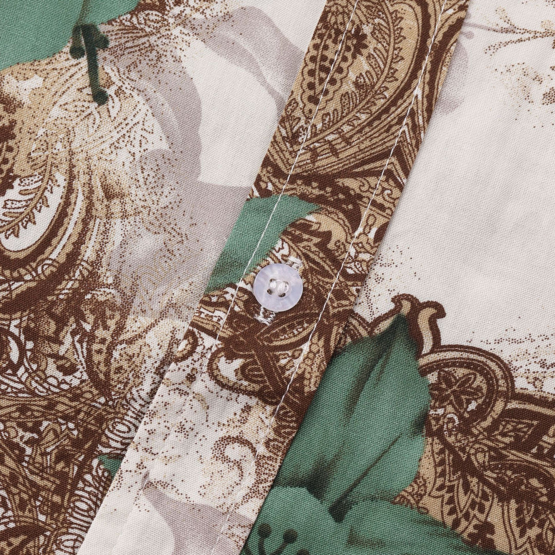 Herren Kurzarmhemd mit floralem Barockmuster EB