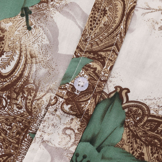 Herren Kurzarmhemd mit floralem Barockmuster EB
