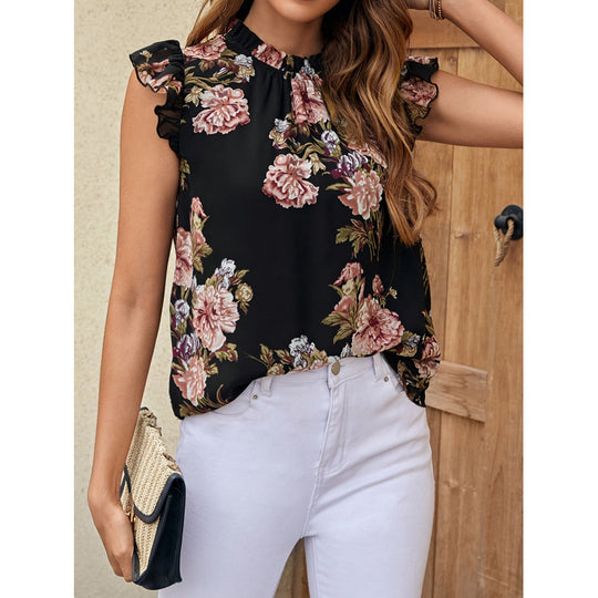 Damen Blumenshirt mit Peplum-Design EB