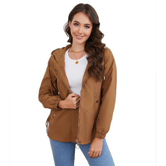 Damen leichte Windjacke mit verstellbarem Bund EB
