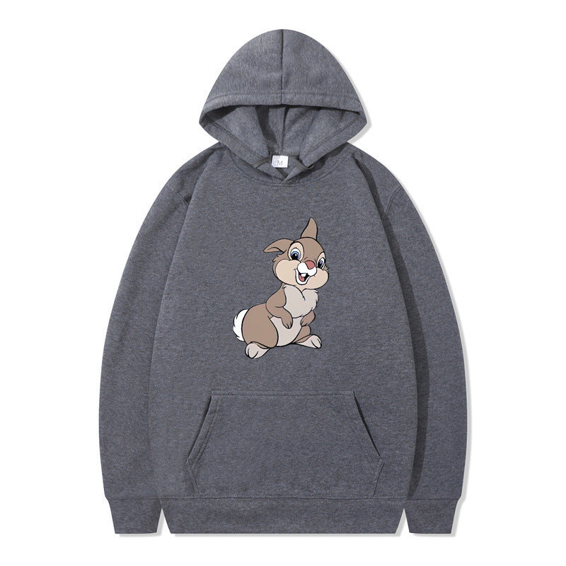 Damen Kapuzenpullover mit niedlichem Hasen-Design und bequemen Kängurutaschen EB