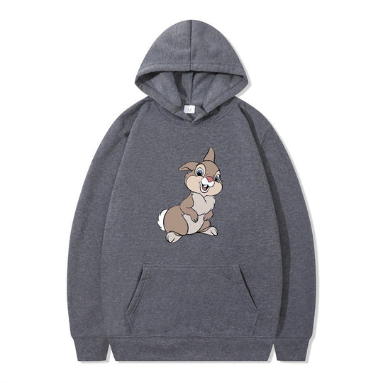 Damen Kapuzenpullover mit niedlichem Hasen-Design und bequemen Kängurutaschen EB
