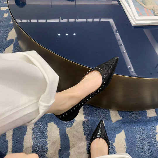 Damen elegante Ballerinas mit Nieten EB