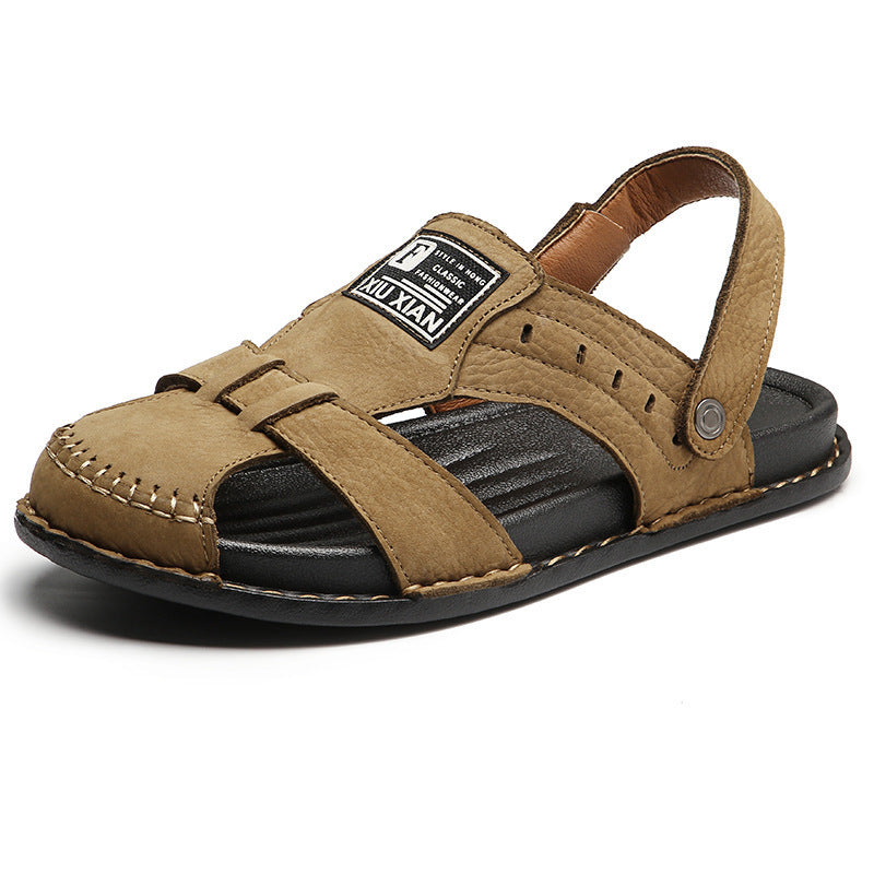 Herren Komfortable Leder-Sandalen mit verstellbarem Riemen EB