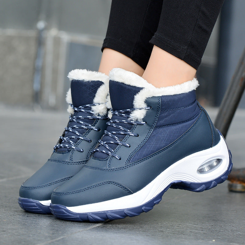 Damen Winterboots mit modischem Kunstfellkragen und rutschfester Sohle EB