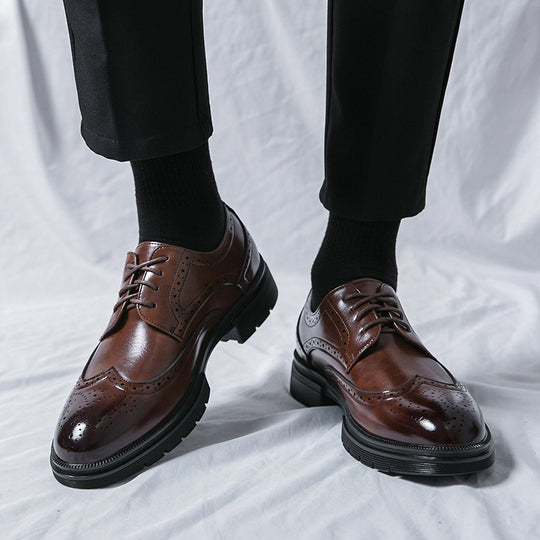 Herren Elegante Schnürschuhe mit klassischen Broguemuster und rutschfester Sohle EB