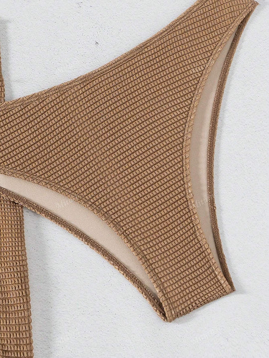 Damen Bandeau-Bikini mit raffiniertem Rock EB