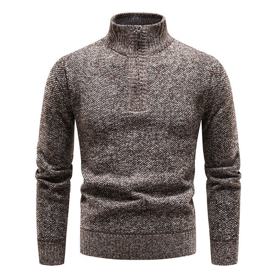 Herren Strickpullover mit hohem Kragen und Reißverschluss EB