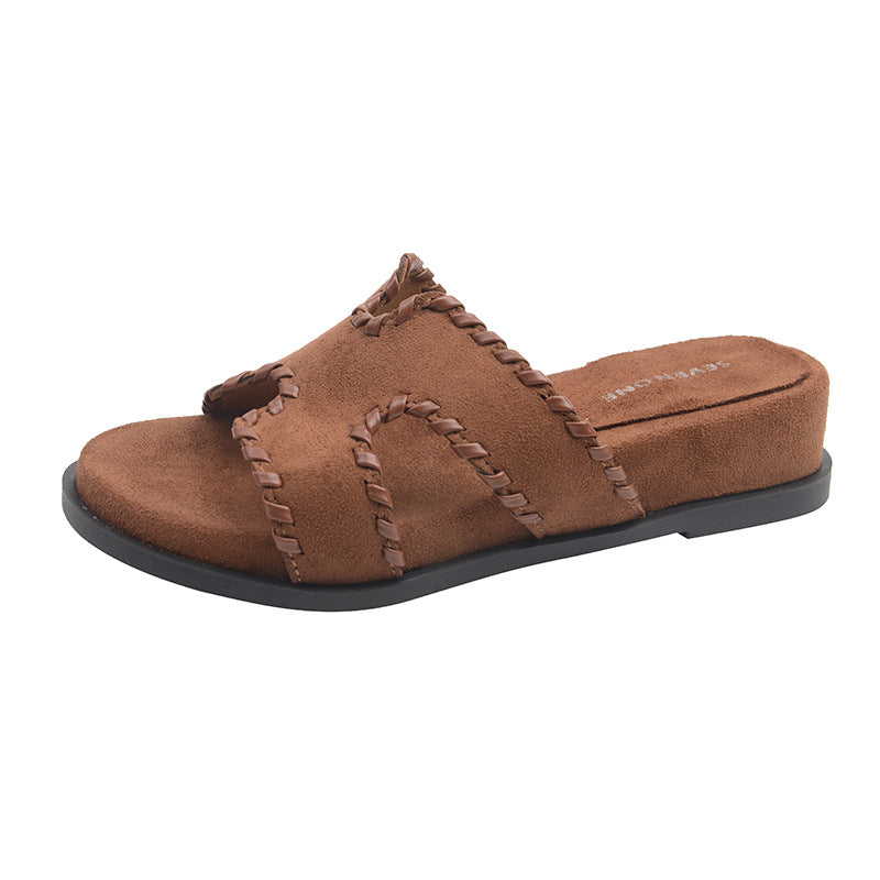 Damen Riemchen-Pantoletten mit handgearbeiteten Details EB