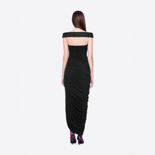 Damen Elegantes Abendkleid mit Off-Schulter-Design und raffiniertem Drapé EB
