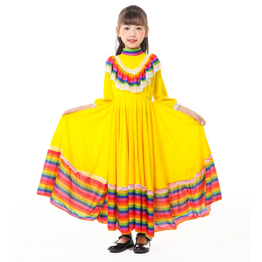 Mädchen farbenfrohes Festkleid EB