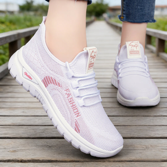 Damen Sportliche Sneaker mit elastischem Strickoberteil und dämpfender Sohle EB