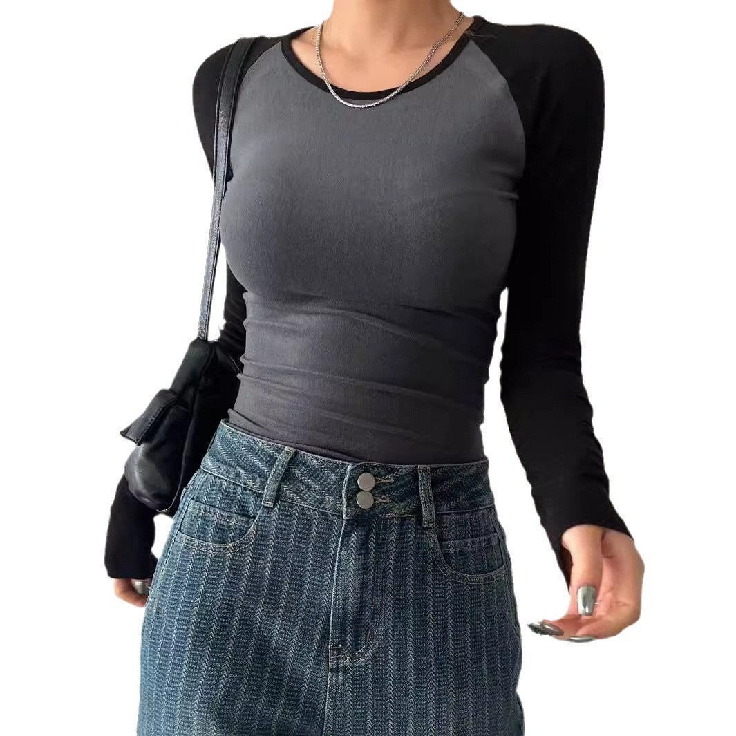 Damen Langarmshirt im sportlichen Raglan-Stil mit figurbetontem Schnitt EB