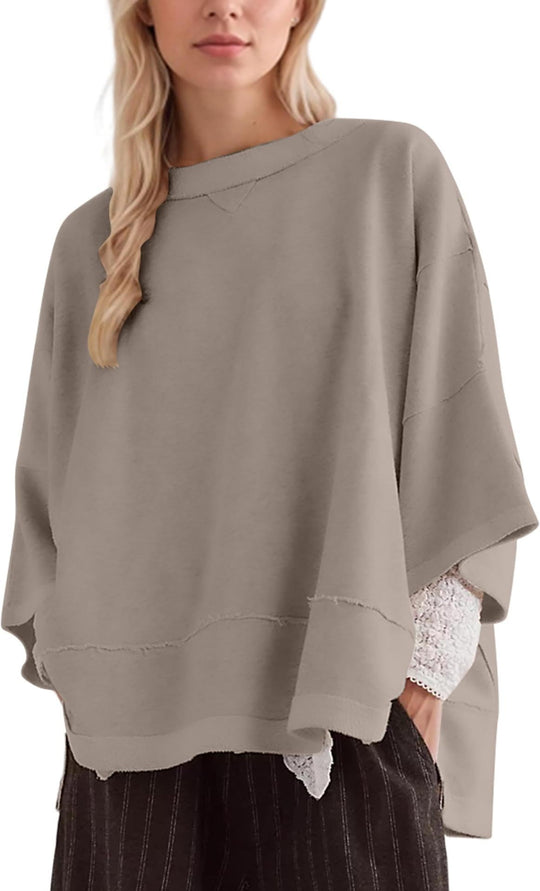 Damen oversized Sweatshirt mit fließendem Schnitt EB