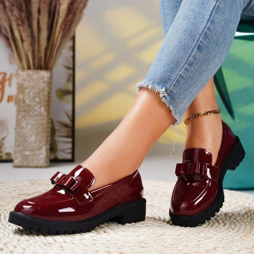 Damen modische Mokassins mit glamourösem Schleifenakzent und rutschfester Sohle EB