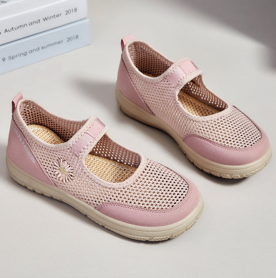 Damen Bequeme und atmungsaktive Freizeitschuhe mit elastischem Riemen EB